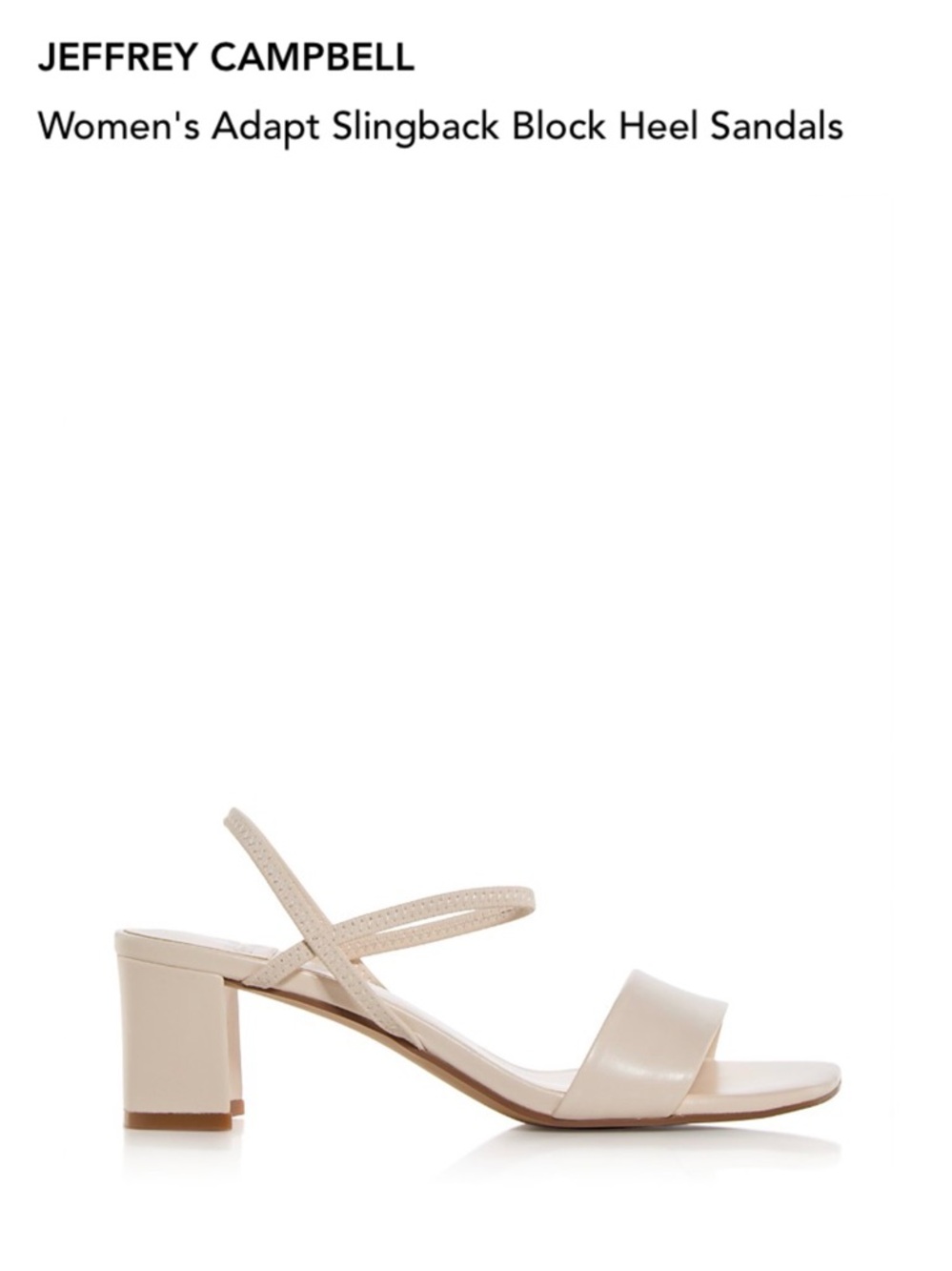 Jeffrey Campbell Cream Slingback Block Heel Sandals